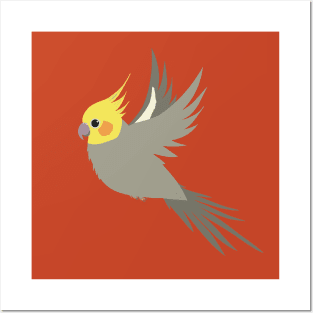 Flying cockatiel Posters and Art